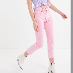 agolde high rise crop straight Riley jeans pink 27